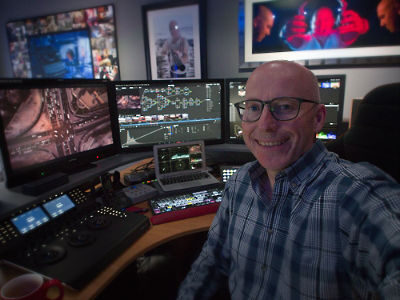 Adrian Grading Suite Colourist Adrian Turpin working on DaVinci Resolve in the Kendal based Colour Grading Suite